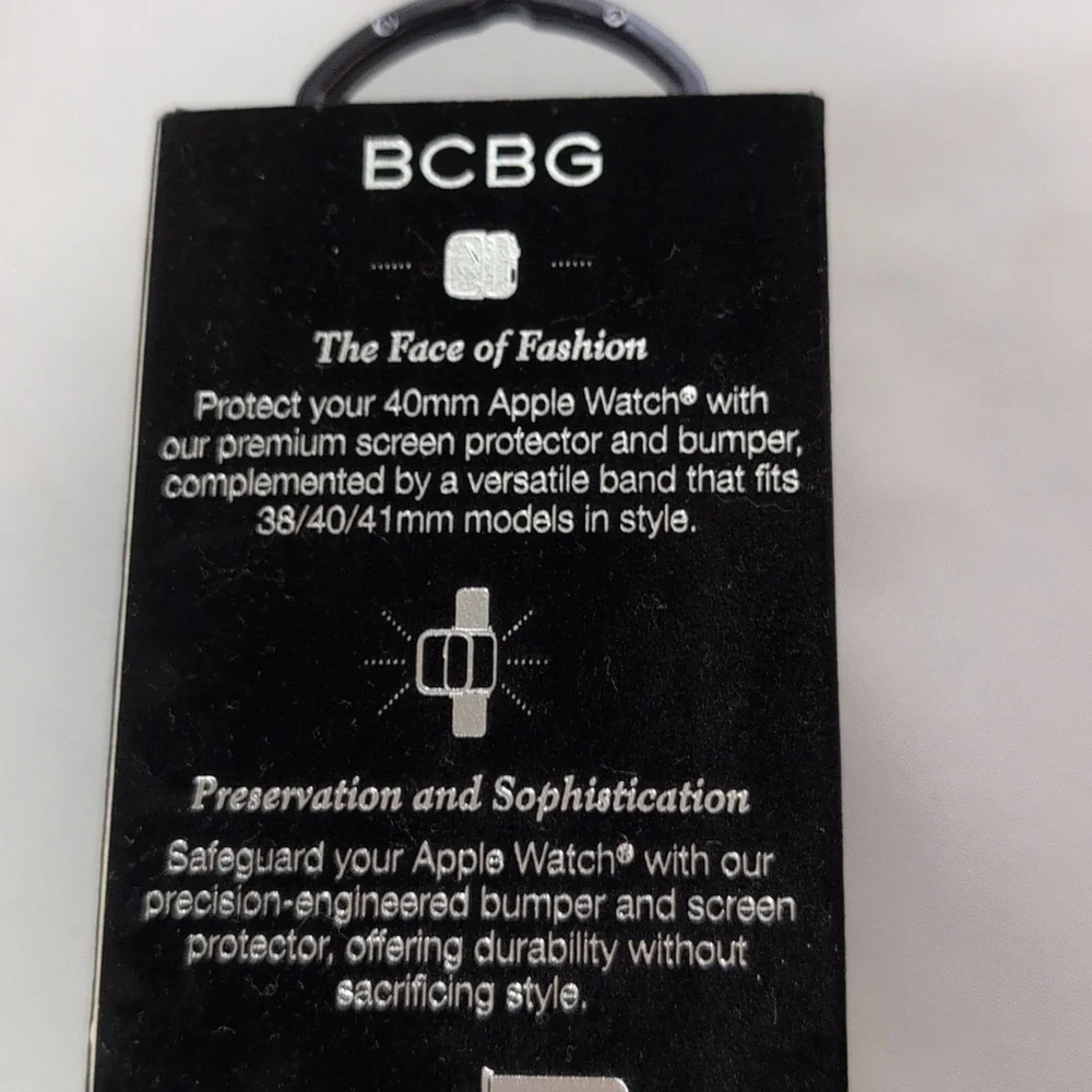 BCBG Silver Tone Clover Apple Watch Band Adjustable 38/40/41 MM